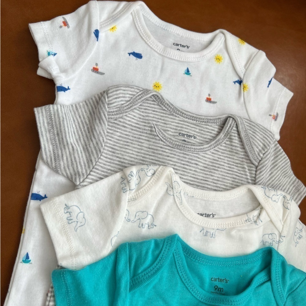 Carter’s Baby 4 Pack Short-Sleeved Onesies/Bodysuits 100% Cotton 9M NWOT - Picture 3 of 5